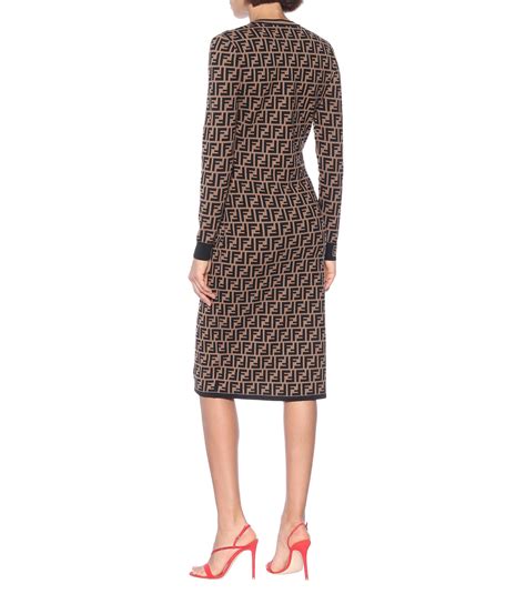 fendi brown viscose dress|fendi dresses for women.